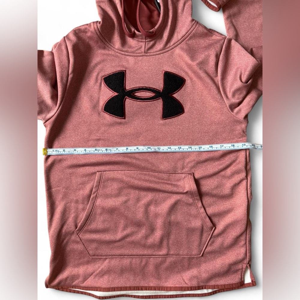 Under Armour Women's Rose Pink Pullover Hoodie with Black Logo - Picture 6 of 8